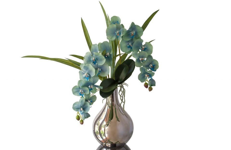 Tiffany blue faux orchids