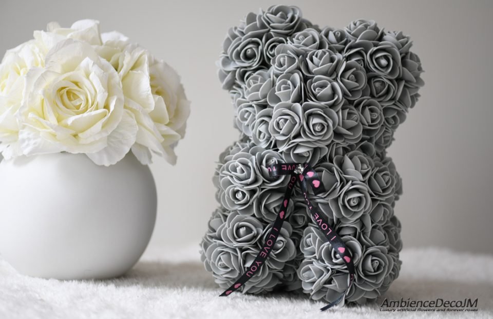 flower bear grey