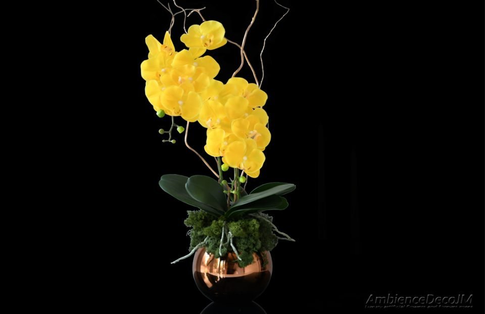 real touch yellow orchids
