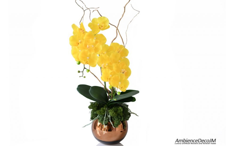 real touch yellow orchids