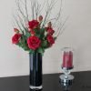 Christmas red rose arrangement