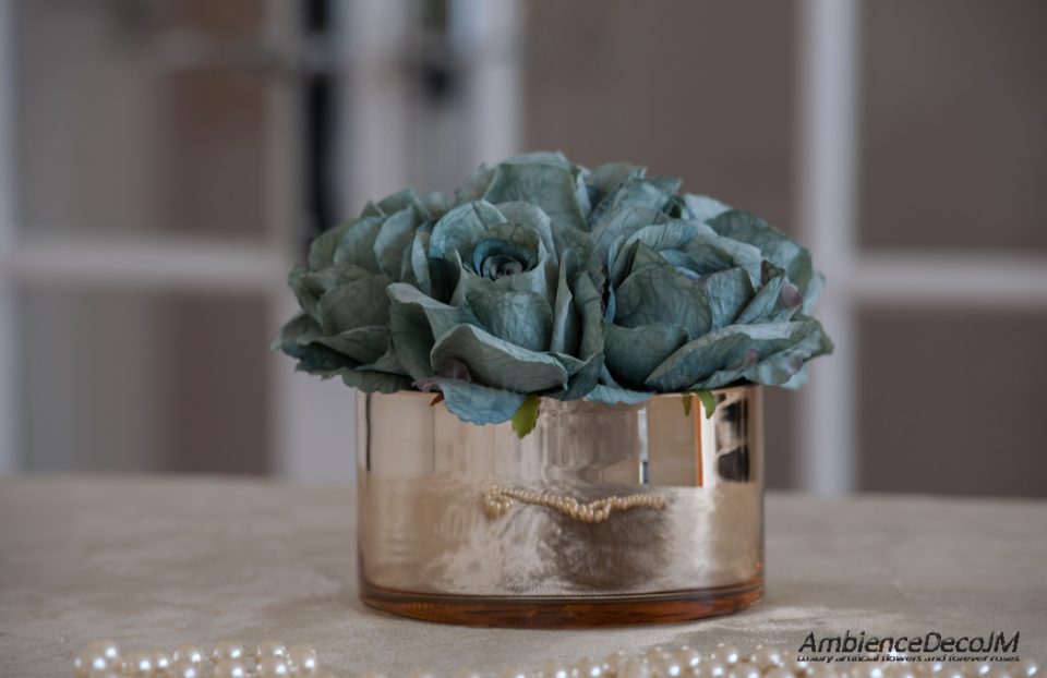 silk tiffany blue roses