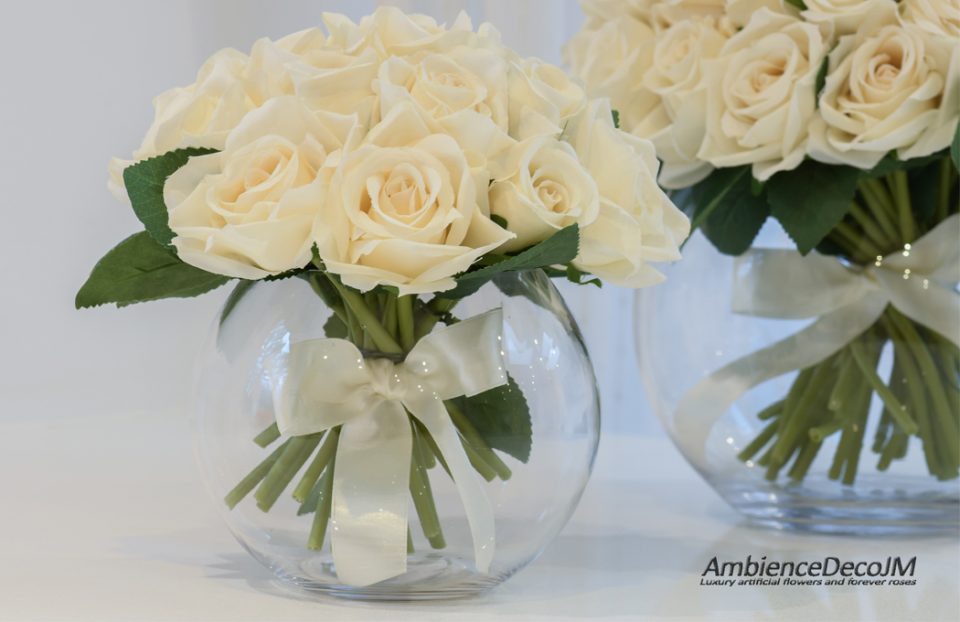 Small Rose Bowl Vase Arrangement