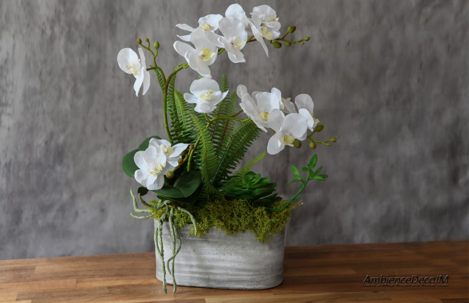 Real touch orchids in pot