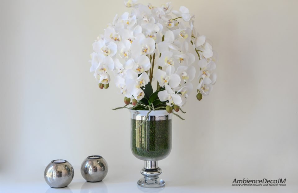 Lifelike orchid centerpiece